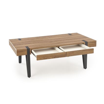 Konferenční stolek TULUZA 120x55 cm zlatý ořech/černá