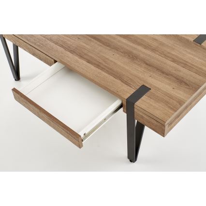 Konferenční stolek TULUZA 41x120 cm zlatý ořech/černá