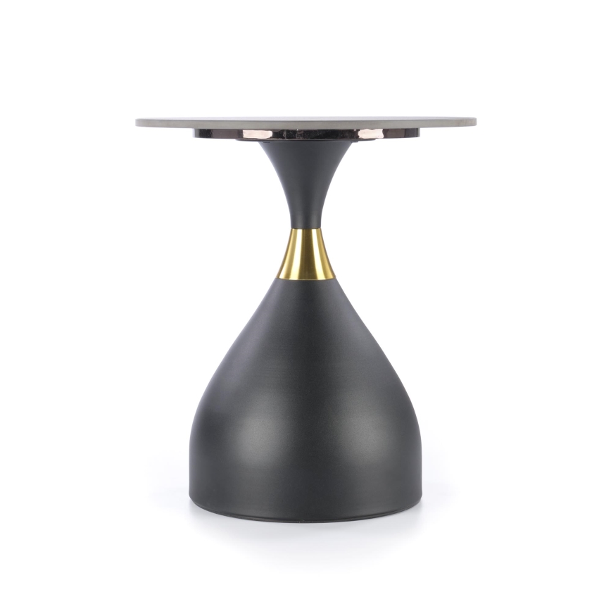 Konferenční stolek VERO pr. 50 cm černá/zlatá