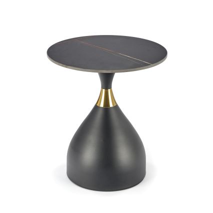 Konferenční stolek VERO pr. 50 cm černá/zlatá