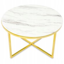 Konferenční stolek VERTIGO 45x80 cm zlatá/bílý mramor