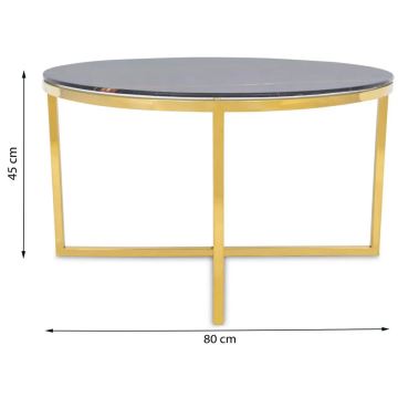 Konferenční stolek VERTIGO 45x80 cm zlatá/černý mramor