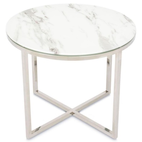 Konferenční stolek VERTIGO 50x60 cm chrom/bílá