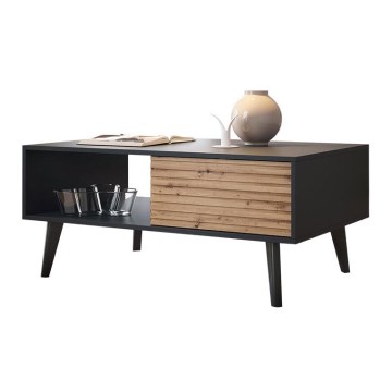 Konferenční stolek WILLOW 104x68 cm černá/dub artisan
