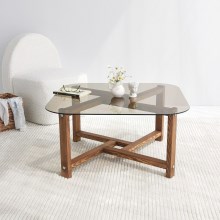 Konferenční stolek ZEN 40x80 cm borovice/čirá