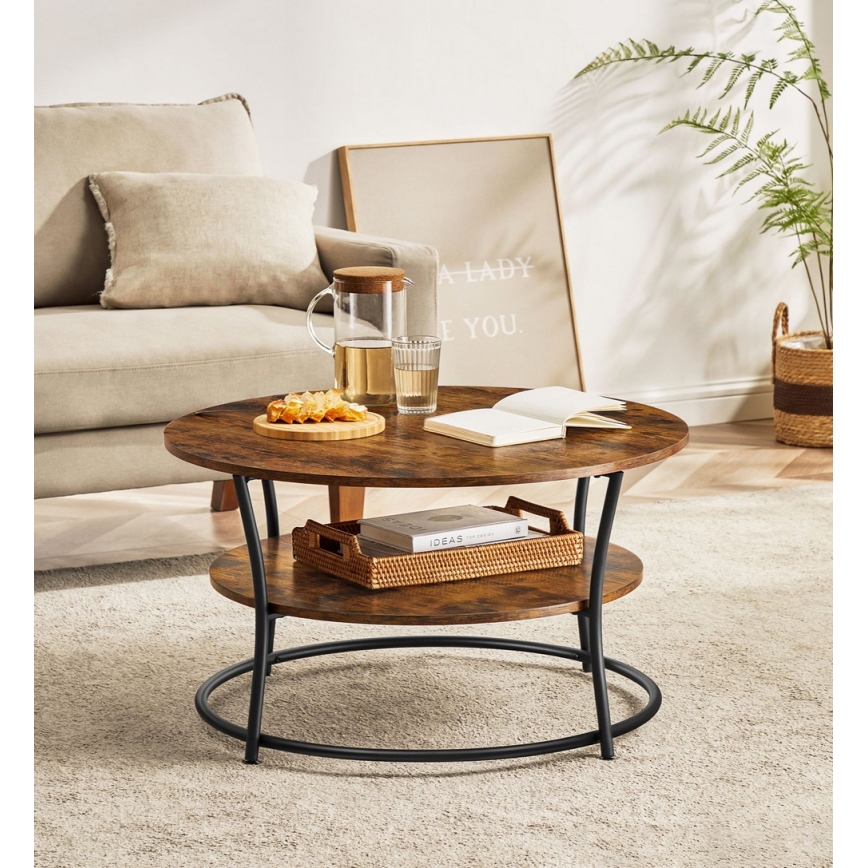 Konferenční stůl ELDUR 80 cm hnědá/černá