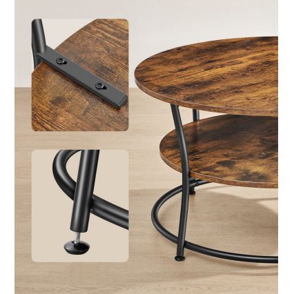 Konferenční stůl ELDUR 80 cm hnědá/černá