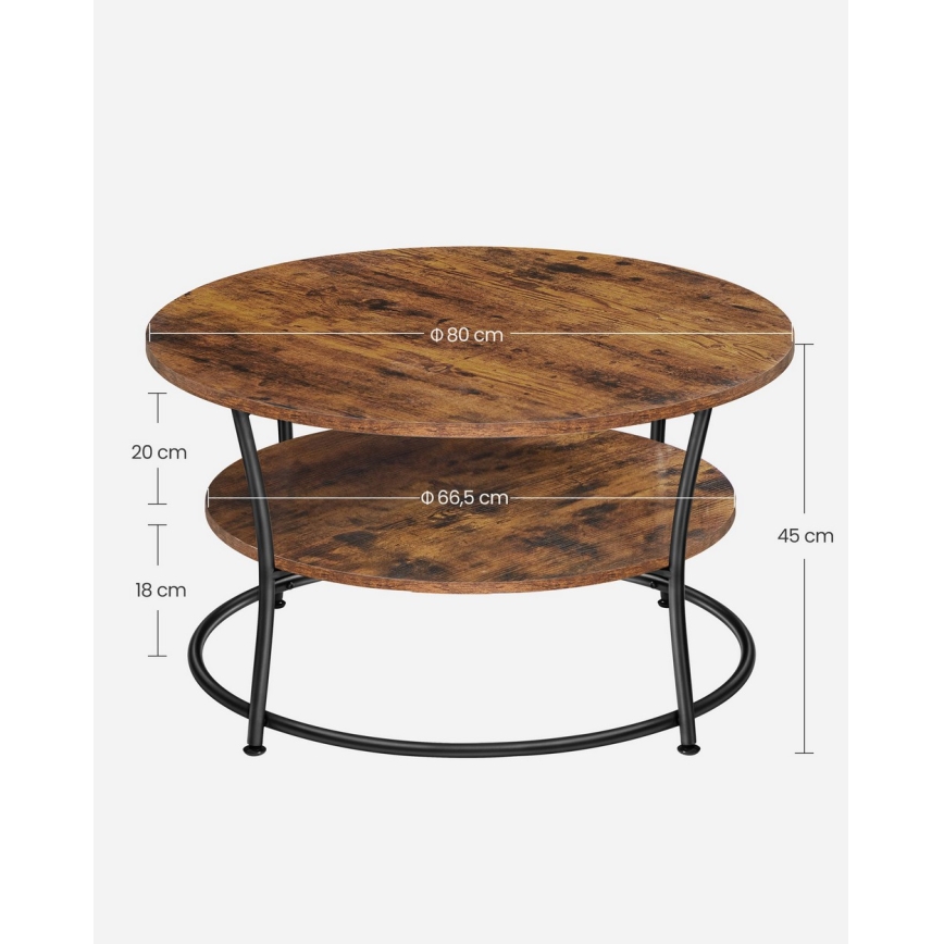 Konferenční stůl ELDUR 80 cm hnědá/černá