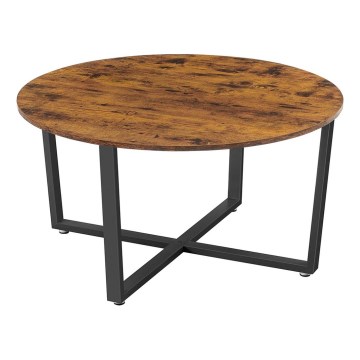 Konferenční stůl ELDUR 88 cm hnědá/černá