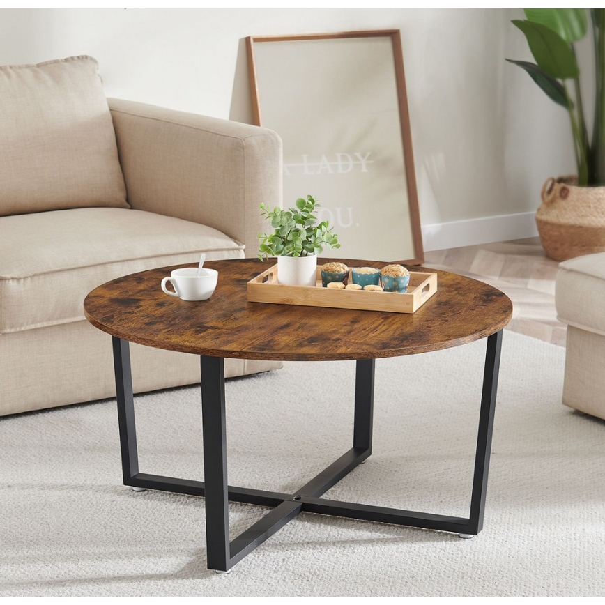 Konferenční stůl ELDUR hnědá/černá