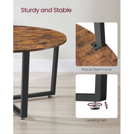 Konferenční stůl ELDUR hnědá/černá