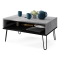 Konferenční stůl se zvedací deskou a policí HALIJA 90x60 cm šedá beton/černá