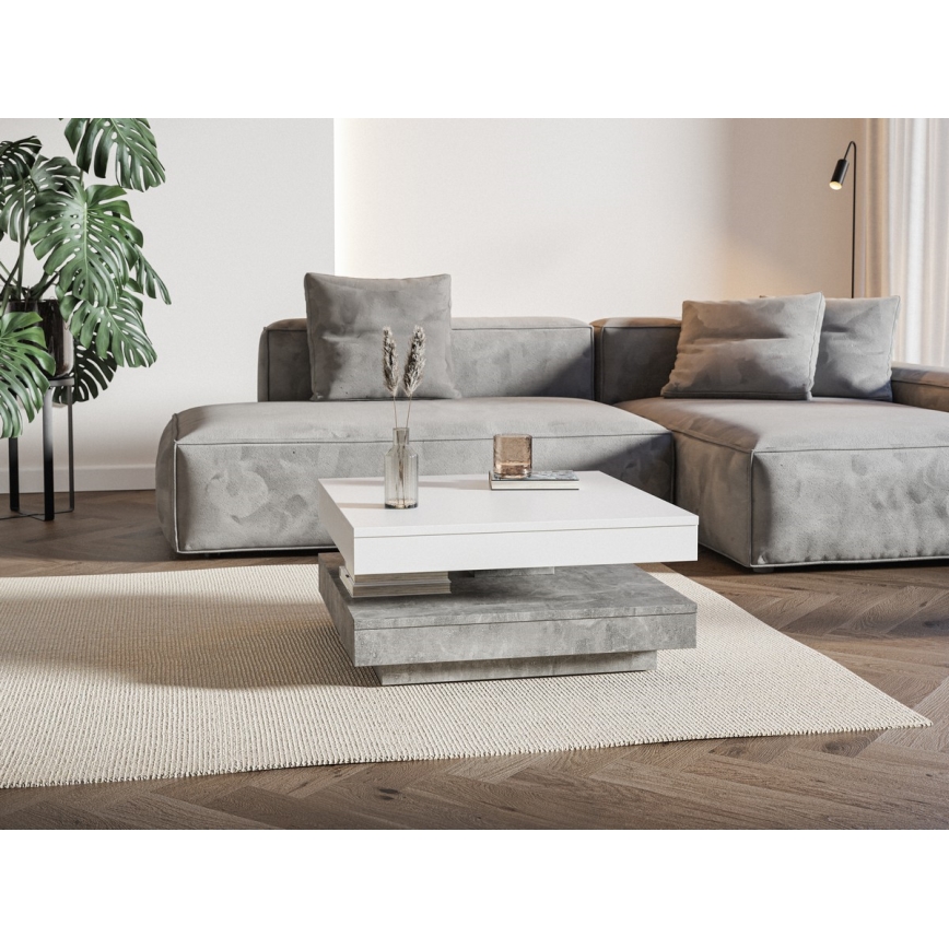 Konferenční stůl TIMO bílá/šedá beton