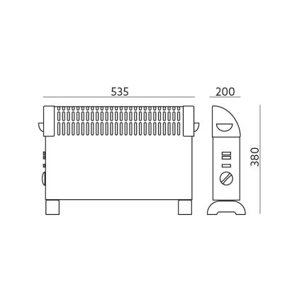 Konvekční ohřívač SONDO 750/1250/2000W/230V