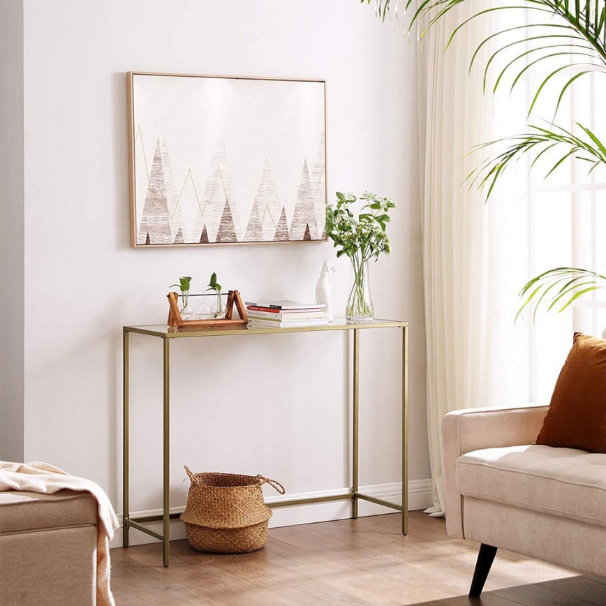 Konzolový stolek CIREL 100x35 cm zlatá