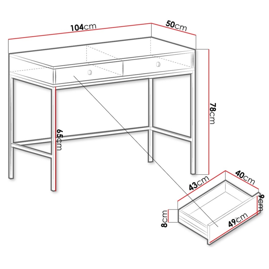 Konzolový stolek MONO 78x104 cm béžová/černá