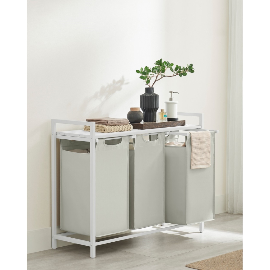 Koš na prádlo REX bílá