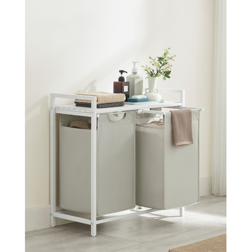 Koš na prádlo REX bílá