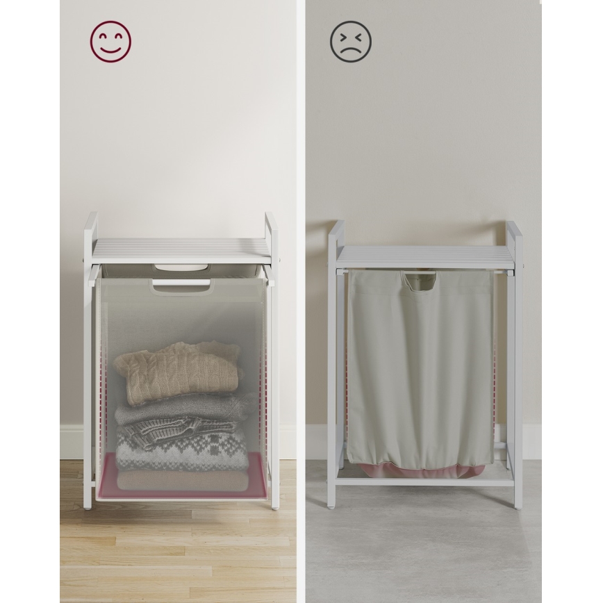 Koš na prádlo REX bílá