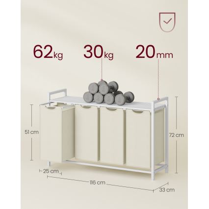 Koš na prádlo REX bílá