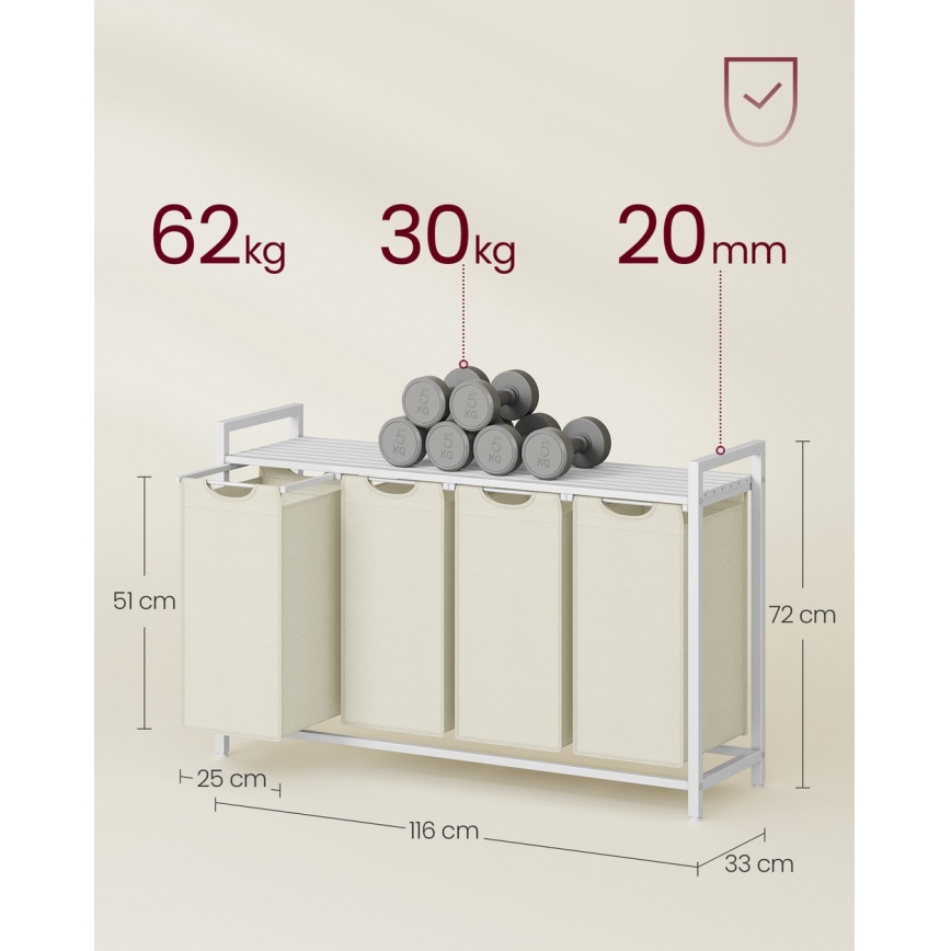 Koš na prádlo REX bílá