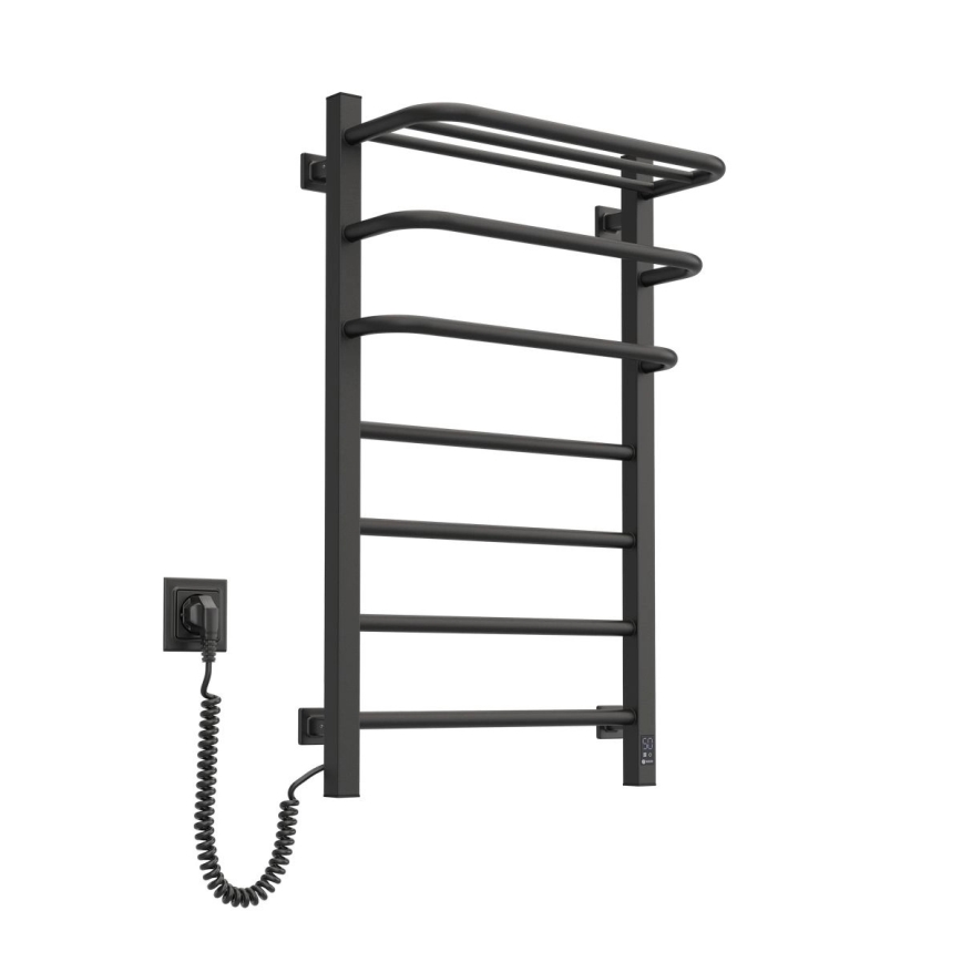 Koupelnový elektrický radiátor s termostatem FORTIS 350W/230V 80,6 cm IP44 černá levá