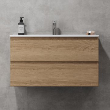 Koupel skříňka s umyvadlem KENWOOD 91x50x45 cm dub