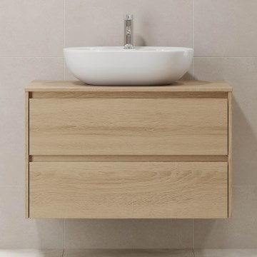 Koupel skříňka TRONDHEIM pro umyvadlo 90x57x46 cm dub