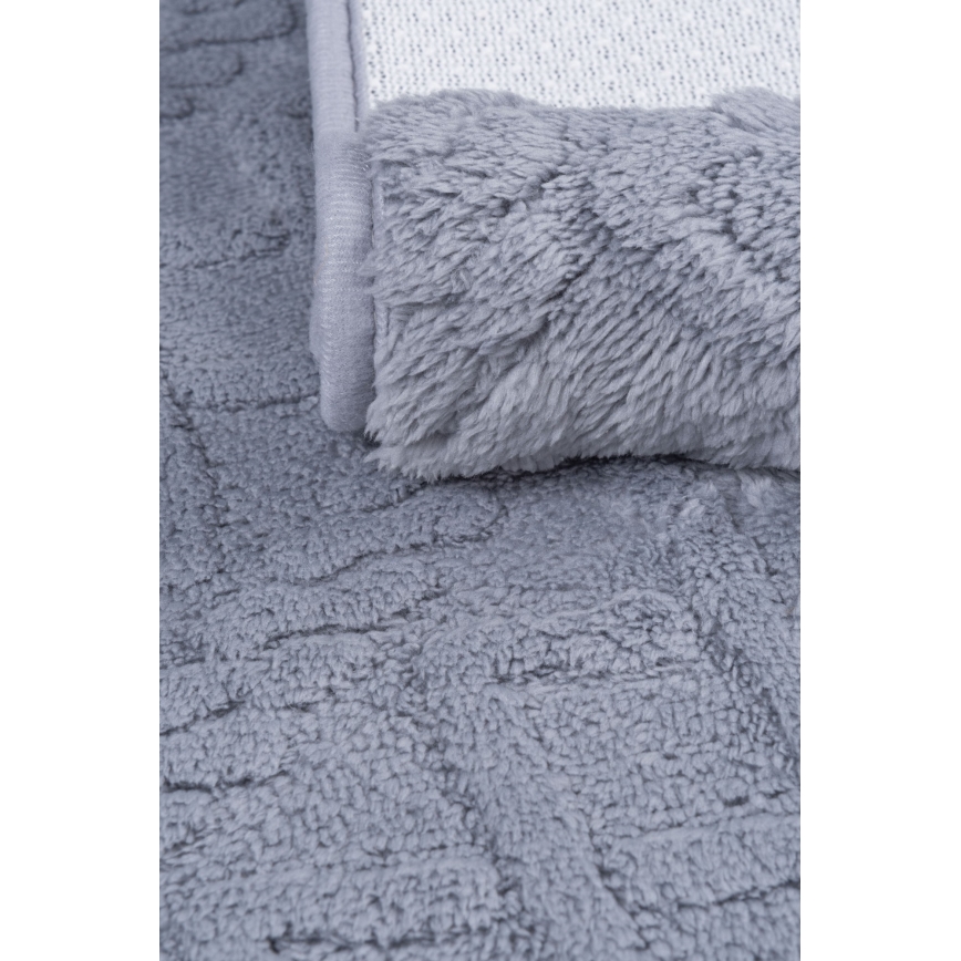 Koupelnová předložka NEW STYLE 3D 60x90 cm světle šedá