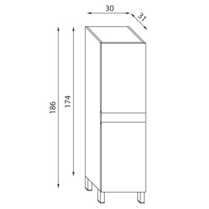 Koupelnová skříňka KENWOOD 186 cm bílá
