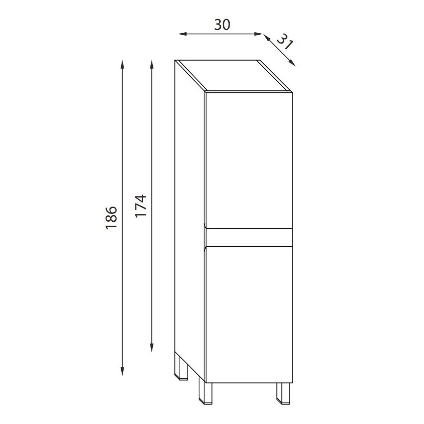 Koupelnová skříňka KENWOOD 186 cm ořech