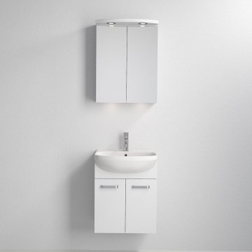 Koupelnová skříňka s umyvadlem ASTRID + LED zrcadlová skříňka 4xLED/4,3W/230V IP44 bílá