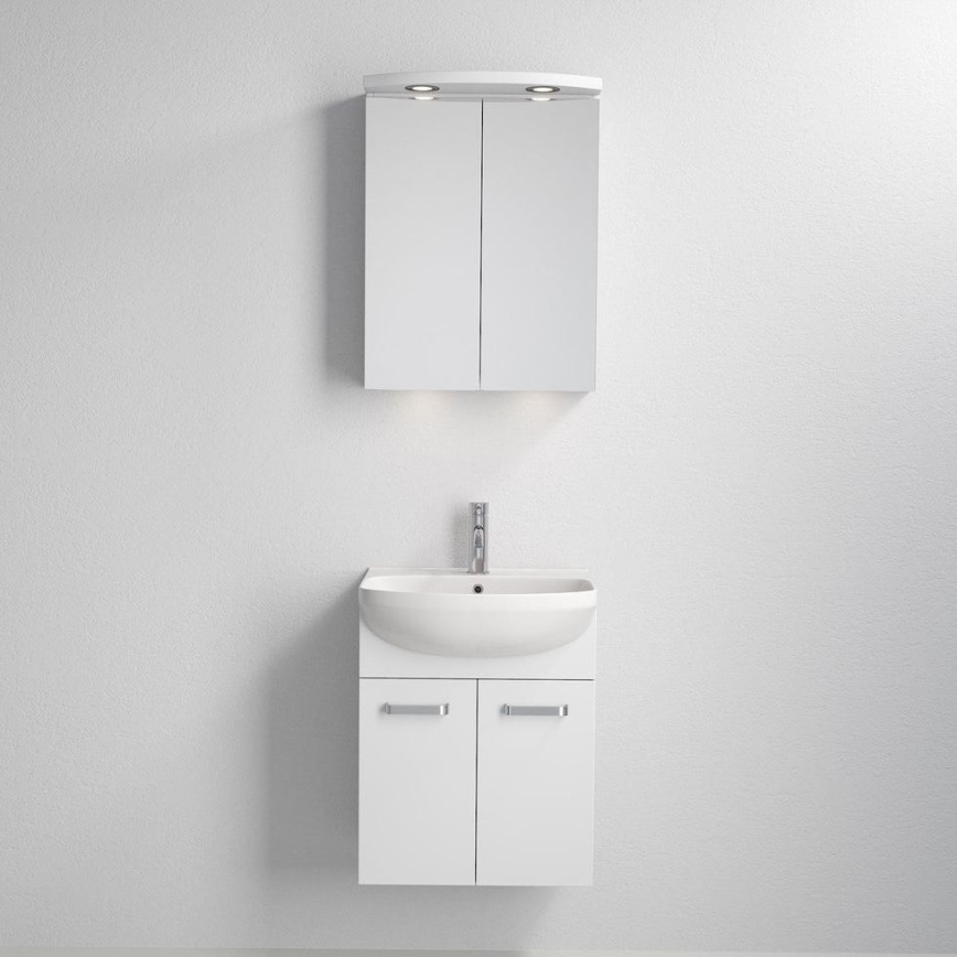 Koupelnová skříňka s umyvadlem ASTRID + LED zrcadlová skříňka 4xLED/4,3W/230V IP44 bílá