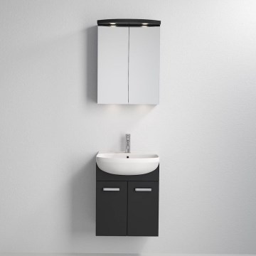 Koupelnová skříňka s umyvadlem ASTRID + LED zrcadlová skříňka 4xLED/4,3W/230V IP44 černá
