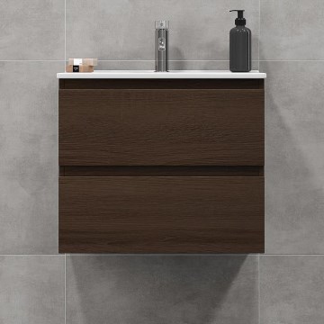 Koupelnová skříňka s umyvadlem CONOR 61 cm ořech