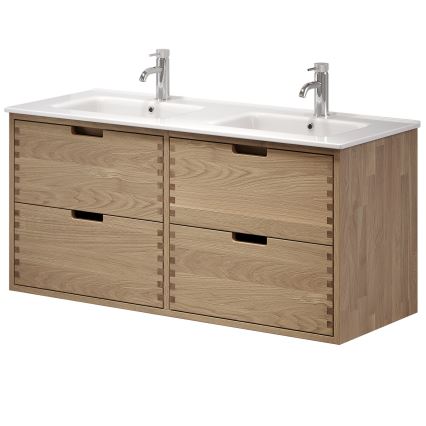 Koupelnová skříňka s umyvadlem GRIBSKOV 120 cm béžová/dub/bílá
