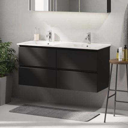 Koupelnová skříňka s umyvadlem HELSINKI 120 cm černá