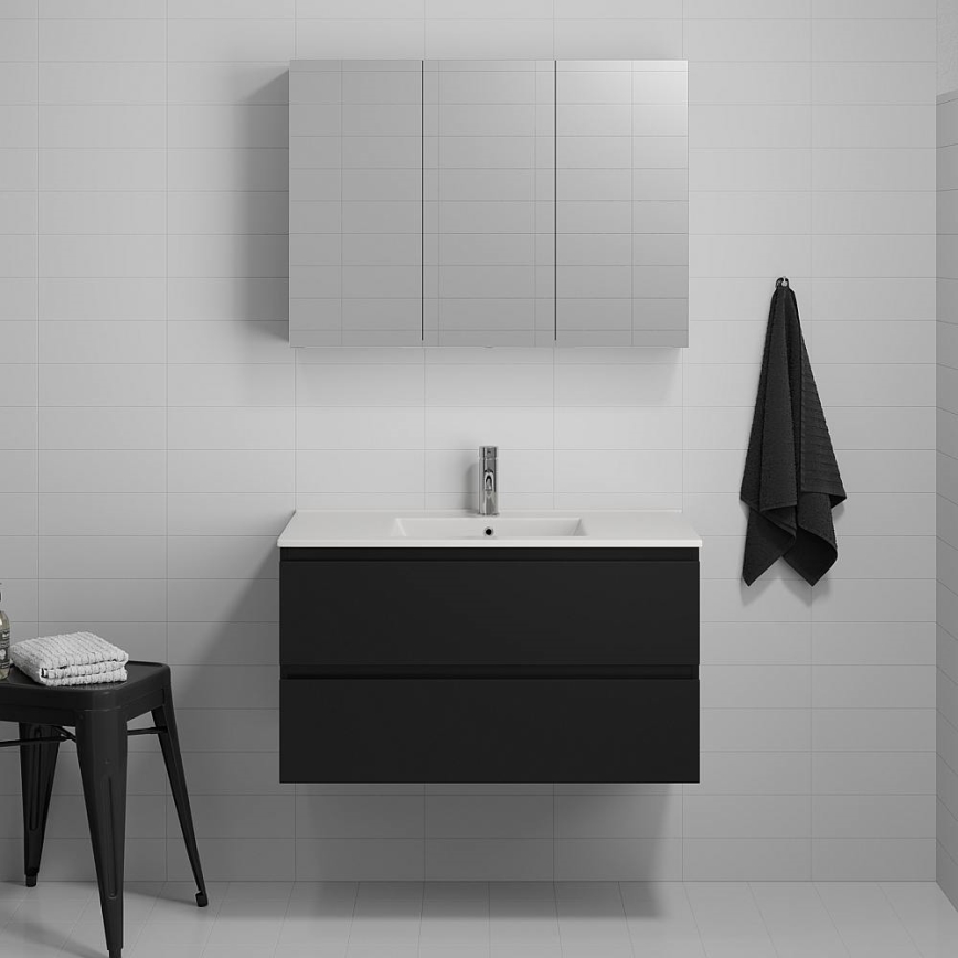 Koupelnová skříňka s umyvadlem HENRY 91 cm černá
