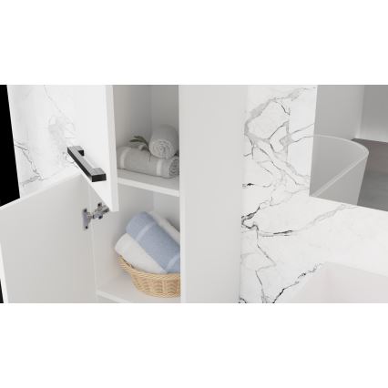 Koupelnová skříňka s umyvadlem KATE + zrcadlová skříňka + nástěnná skříňka bílá