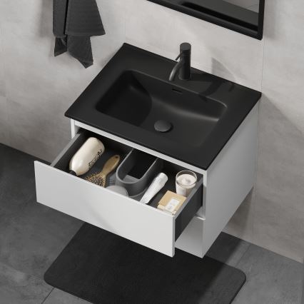 Koupelnová skříňka s umyvadlem KENWOOD 61x52x45 cm bílá/černá