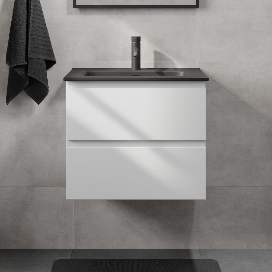 Koupelnová skříňka s umyvadlem KENWOOD 61x52x45 cm bílá/černá