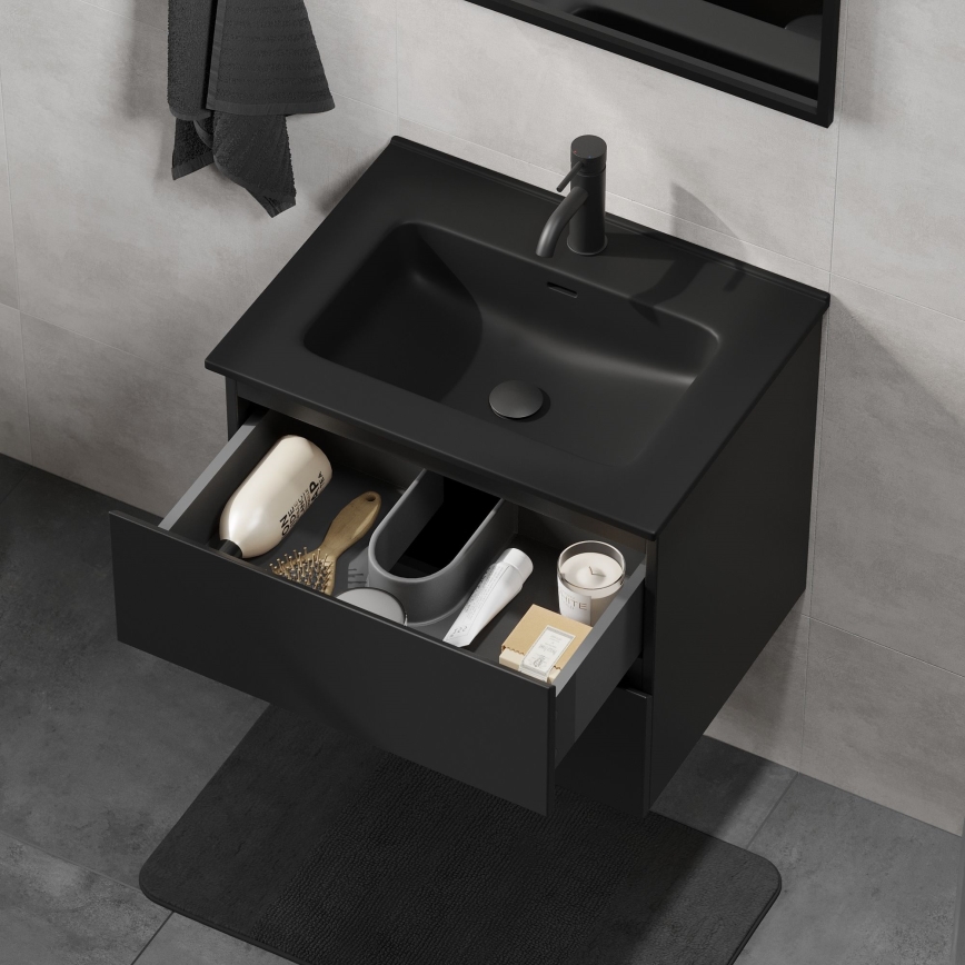 Koupelnová skříňka s umyvadlem KENWOOD 61x52x45 cm černá