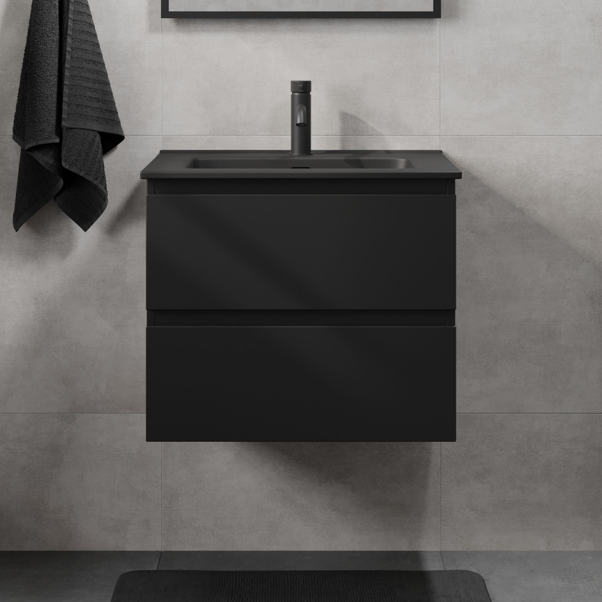 Koupelnová skříňka s umyvadlem KENWOOD 61x52x45 cm černá