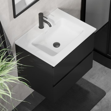 Koupelnová skříňka s umyvadlem KENWOOD 61x52x47 cm černá/bílá