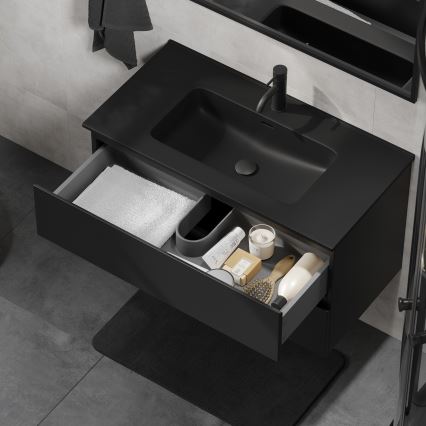 Koupelnová skříňka s umyvadlem KENWOOD 91 cm černá