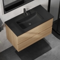 Koupelnová skříňka s umyvadlem KENWOOD 91 cm dub/černá