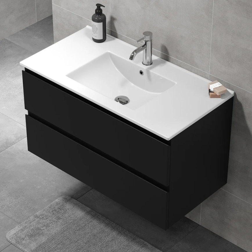 Koupelnová skříňka s umyvadlem KENWOOD 91x50x45 cm černá