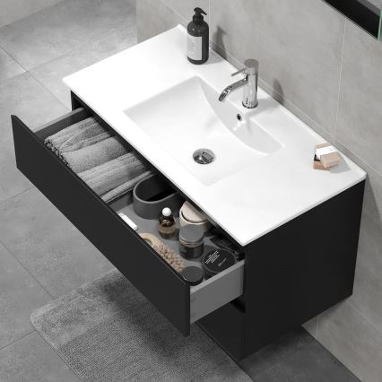 Koupelnová skříňka s umyvadlem KENWOOD 91x50x45 cm černá