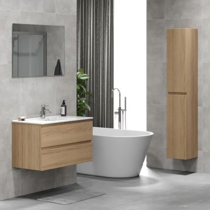 Koupelnová skříňka s umyvadlem KENWOOD 91x50x45 cm dub