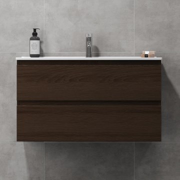 Koupelnová skříňka s umyvadlem KENWOOD 91x50x47 cm ořech